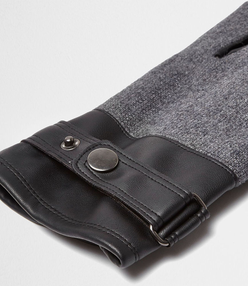 Black leather gloves