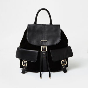 Black leather backpack