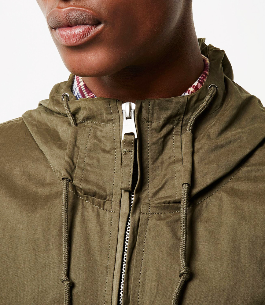 Dark lightweight parka